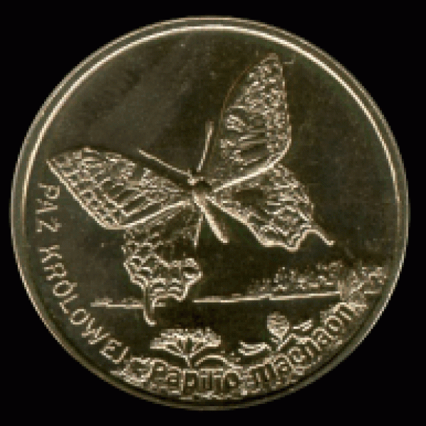 Лот №3 Польша 2 злотых 2001г. Бабочка - 2001_2zl_motyl_r