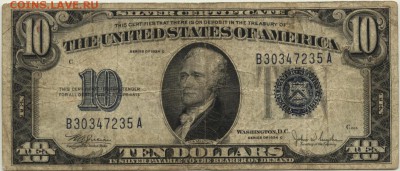 10 долларов 1934 г.,SILVER SERTIFICATE, США, до 22:30 13.01 - 10 долларов 1934 года - 1