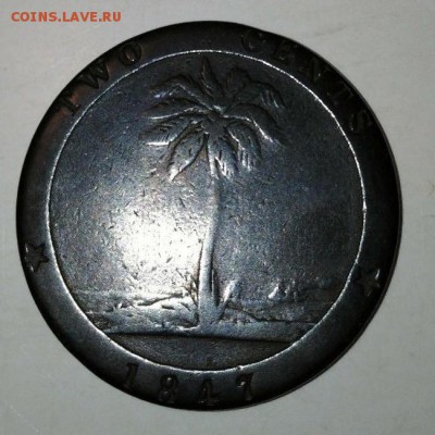 Либерия 2 цента 1847 - Liberia 1847=3
