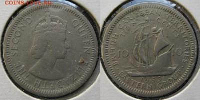 Брит Карибы 10 центов 1955 до 20-01-19 в 22:00 - Брит Карибы 10 центов 1955    161-к1-2759