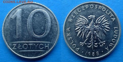 Польша - 10 злотых 1988 года до 20.01 - польша 10 злотых 1988 года
