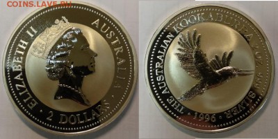 Комплект 4 монеты Кукабарра 1996 Австралия 1,424кг Ag 999 - 2оз