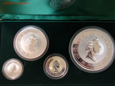 Комплект 4 монеты Кукабарра 1996 Австралия 1,424кг Ag 999 - 12