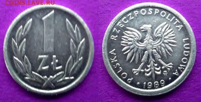 Польша - 1 злотый 1989 года до 22.01 - польша 1 злотый 1989 года