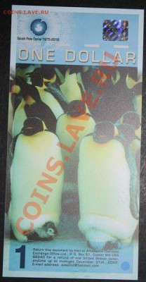 Недорогие иностранные банкноты. Состояние Пресс. - Антарктида. 1 доллар Пластик 2010 Пресс 1