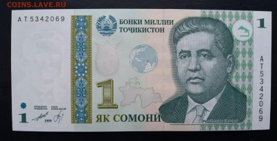 ТАДЖИКИСТАН 1 сомони 1999г., ДО 22.01. - ТАДЖИКИСТАН 1 сомони 1999г., А.(1)(1)(1)(1)