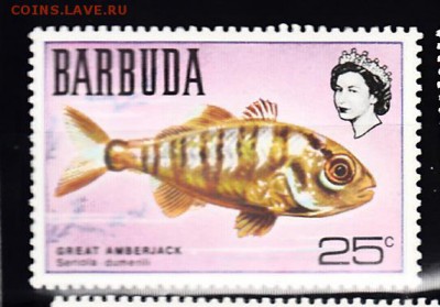 Барбуда 1968 рыбы 1м 25ц - 344