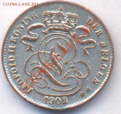Бельгия 1 цент 1902 г.До 5.06.11 г. 20-00 МСК. - Бельгия 1.1