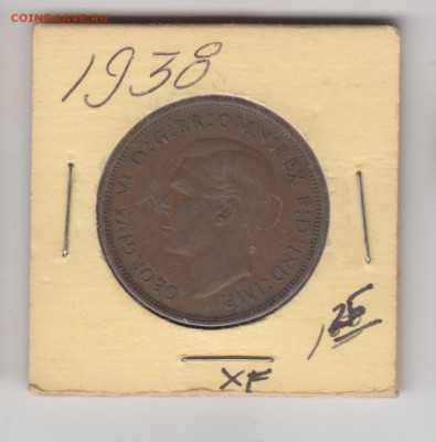 Великобритания 1 пенни 1938 г. до 24.00 24.01.19 г. - 024