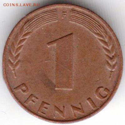 Германия 1 пфенниг 1950 г. F до 24.00 24.01.19 г. - 042