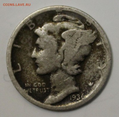 С РУБ. USA ONE DIME 1936г. МЕРКУРИ  до 24.01 в 22-00 - IMG_6175.JPG