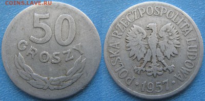 Польша 50 грошей 1957 до 24-01-19 в 22:00 - Польша 50 грошей 1957    7789