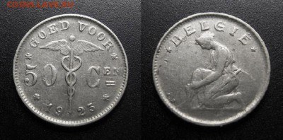 МОНЕТЫ МИРА 01-19 - Бельгия – 50 сантимов (1923) никель №3-3