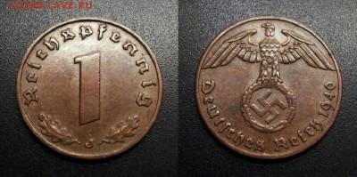 МОНЕТЫ МИРА 01-19 - Германия (3-й Рейх) – 1 рейхспфеннига (1940 J)