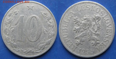 Чехословакия 10 геллеров 1953 до 26-01-19 в 22:00 - Чехословакия 10 геллеров 1953    6466