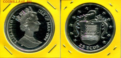 О.Мэн 25 экю 1994 50 лет ООН до 23.01.19 22-00 мск - IoM 25ec 1994