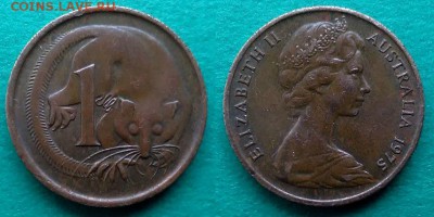 Австралия - 1 цент 1975 года до 26.01 - австралия 1 цент 1975 года