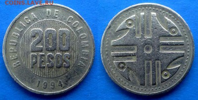 Колумбия - 200 песо 1994 года до 26.01 - колумбия 200 песо 1994 года