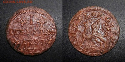 МОНЕТЫ МИРА 01-19 - Германия (Росток) – 1 пфенниг (1797 FL) «Грифон»
