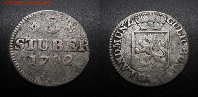 МОНЕТЫ МИРА 01-19 - Германия (Юлих-Берг) – 3 стюбера (1792) биллон