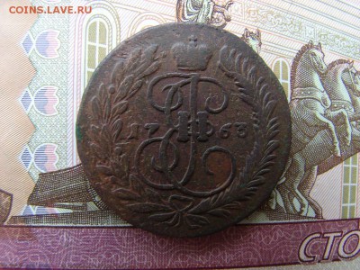 2 копейки 1763 ММ. Перечекан с "барабанов". До 24.01.2019 - 1 - копия.JPG