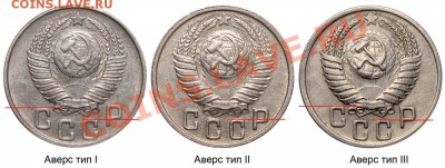 15 копеек 1948 - новые разработки - 001 Аверсы - типы
