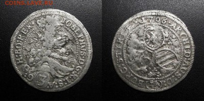 МОНЕТЫ МИРА 01-19 - Австрия (Грац) – 3 крейцера (1706) «Иосиф I» (Ag)