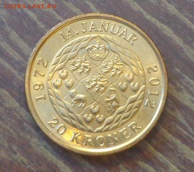 ДАНИЯ - 20 крон 40 лет на престоле до 27.01, 22.00 - Дания 20 кр 14 января_1