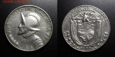 МОНЕТЫ МИРА 01-19 - Панама – 0,25 бальбоа (1970) «Конкистадор»
