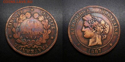 МОНЕТЫ МИРА 01-19 - Франция – 10 сантимов (1887 А)