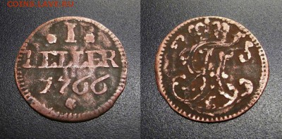 МОНЕТЫ МИРА 01-19 - Германия (Саксен-Хильдбургхаузен) – 1 геллер (1766)