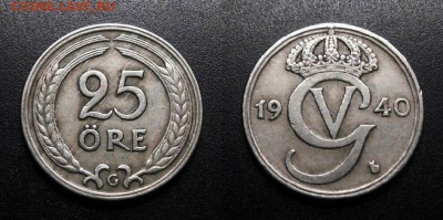 МОНЕТЫ МИРА 01-19 - Швеция – 25 эре (1940 G) №2
