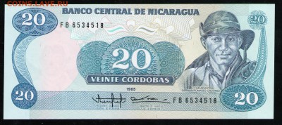 НИКАРАГУА 20 КОРДОБА 1985 UNC - 5 001