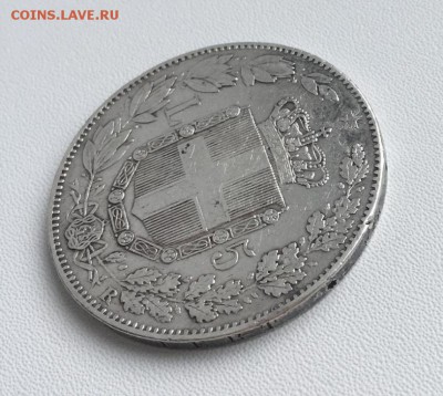 Крона Шайба Италия 5 лир 1879 Умберто I VF-XF Серебро - krona_shajba_italija_5_lir_1879_umberto_i_vf_xf_serebro (3)