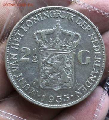 2 серебро XF - krona_shajba_niderlandy_2_5_guldena_1933_2_1_2_serebro_xf (1)