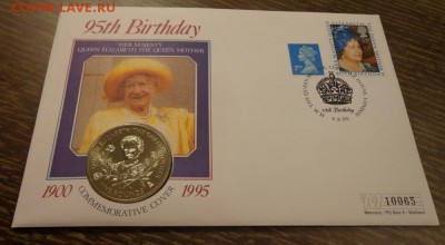 ГЕРНСИ - 5ф. 95 лет королеве-матери конверт 29.01, 22.00 - Гернси 1 кр 1995 95 лет Королеве-матери (желтое платье, № 10065)_1.JPG
