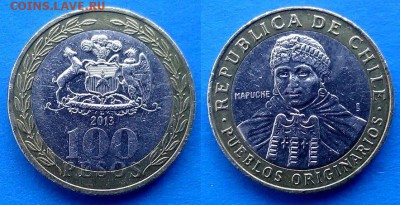 Чили - 100 песо 2013 года (БИМ) до 29.01 - чили 100 песо 2013 года (БИМ)