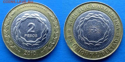 Аргентина - 2 песо 2010 года (БИМ) до 29.01 - аргентина 2 песо 2010 года