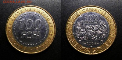 МОНЕТЫ МИРА 01-19 - Центральная Африка – 100 франков (2006) «Растения и плоды» (бм)