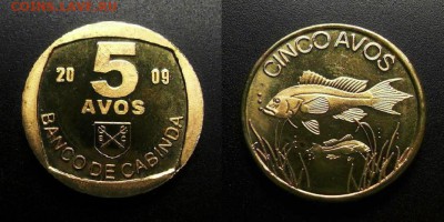 МОНЕТЫ МИРА 01-19 - Кабинда – 5 аво (2009) «Рыба»