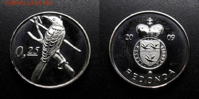 МОНЕТЫ МИРА 01-19 - Редонда – 25 центов (0,25 доллара) (2009) «Птица»