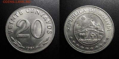 МОНЕТЫ МИРА 01-19 - Боливия – 20 сентаво (1967) №1