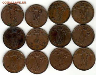 Рус. Финляндия 12 монет по 1 пенни До 21.00 МСК 29.01.2019 - 1 пенни+