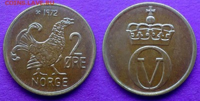 Норвегия - 2 эре 1972 года до 31.01 - норвегия 2 эре 1972 года