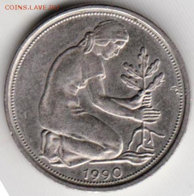 Германия 50 пфеннигов 1990 г. F до 24.00 31.01.19 г - 010