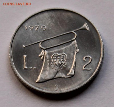Сан Марино 2 лиры 1979, тираж - 130 000. Горн - 4
