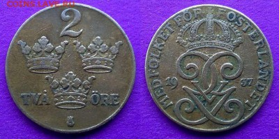 Швеция - 2 эре (бронза) 1937 года до 31.01 - швеция 2 эре 1937 года бронза