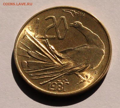 Сан Марино 20 лир 1981, тираж - 130 000. Птица - 2