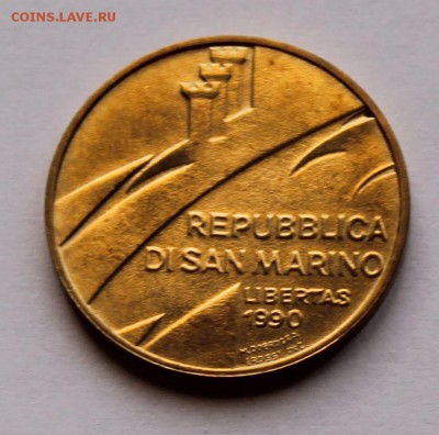 Сан Марино 20 лир 1990, тираж - 130 000 - 8