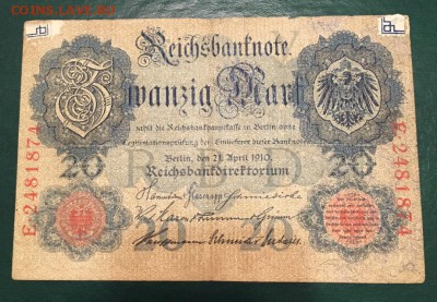 Германия - 20 марок 1910 с рубля 28.01.2019 22:00 - 20 марк